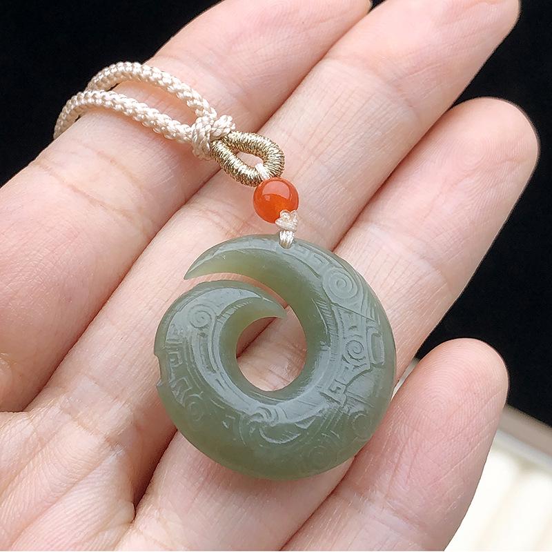 Hetian Jade Pi Xiu Pendant Charm - Qingbai Stone Necklace for Couples