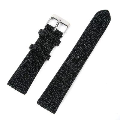 Stingray Leather Watch with Spring Bars and Spring Bar Removal Tool [Revetta] Band/Strap, Black, Men's, 24mm, [125-1stb24-1]