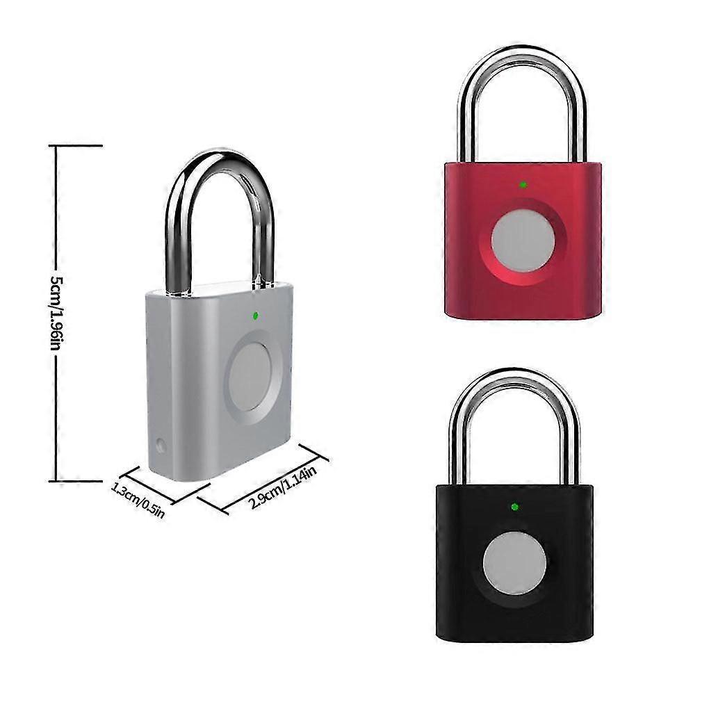 Mini Smart Fingerprint Padlock Usb Recharge Waterproof Electronic Lock Keyless Anti-theft Security Door Lock Luggage Suitcase