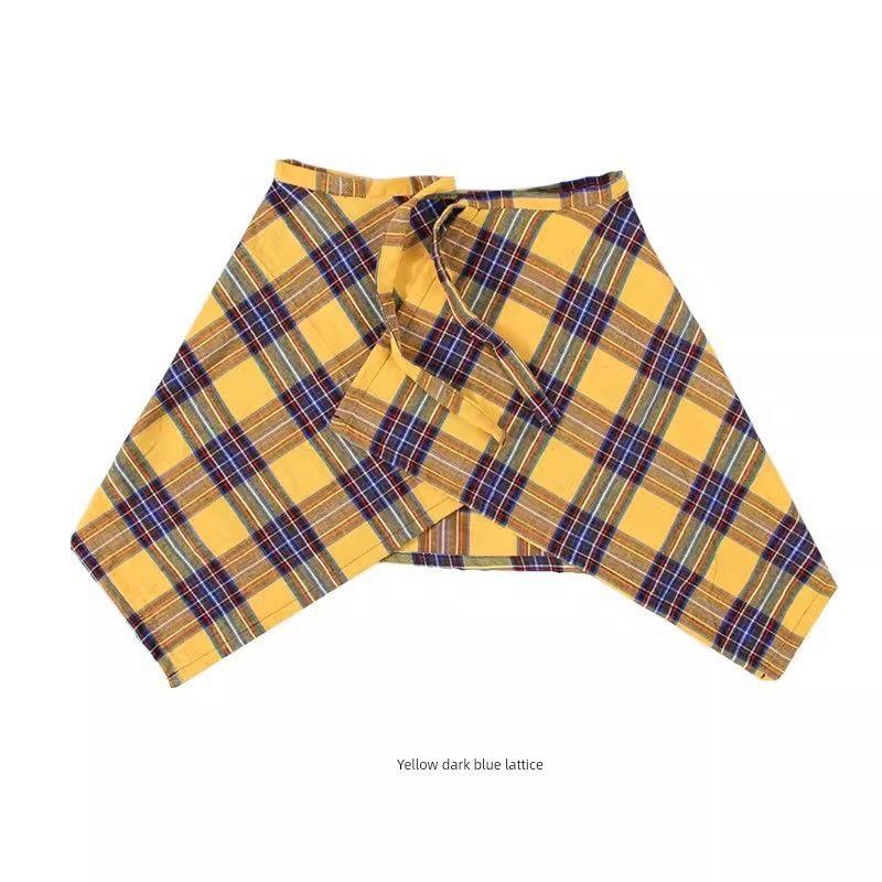 

Tiered Skirt with Plaid Waist American Style One-Piece Layered Skirt with Plaid Small Fart Curtain 06 Uniform size