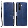 For Samsung Galaxy S25 FE Leather Wallet Case with Strap Solid Color Phone Stand Cover