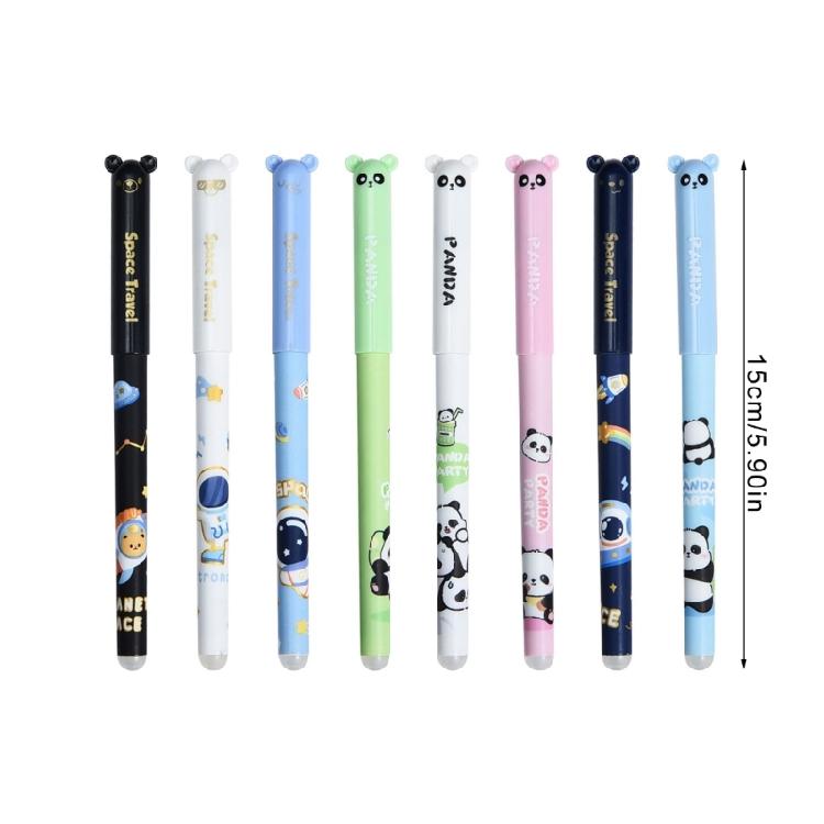 4Pieces Cartoon Gel Pen with Pen Refills and Eraser Erasable Gel Pen 0.5mm Needle Tip Office Writing Pen for Writing