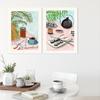 Sushi Ramen Kaffee Morgen Poster und Druck Nordic Food Bilder Küche Esszimmer Restaurant Wand Kunst Leinwand Malerei Dekor