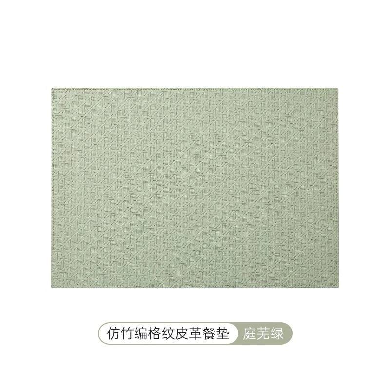 New Home Hotel Grid Pattern PU Leather Placemat Restaurant Double Sided Waterproof Oil Proof Coffee Dining Table Mat Coasters