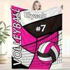 Volleyball Flannel Blanket  Personalized Text Soft Machine Washable  AllSeason Throw for Boys Girls Adults Home Travel