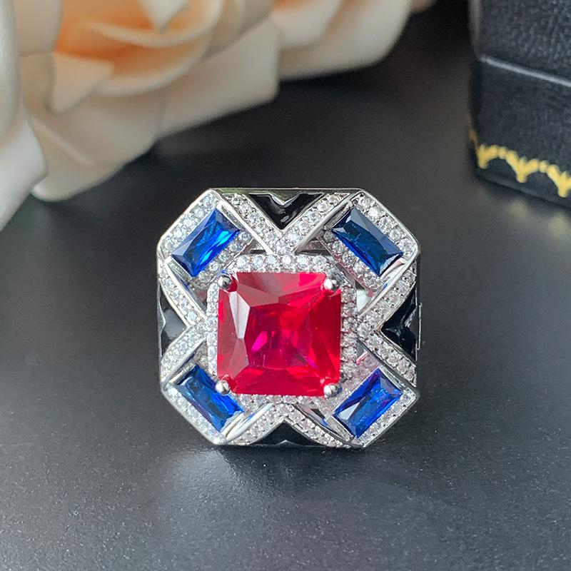 Jewelry Set, Ring, Necklace Will Change Color, Red Corundum, Colored Zirconium, Women'S High-End Fashion, Light Luxury And Versatile.