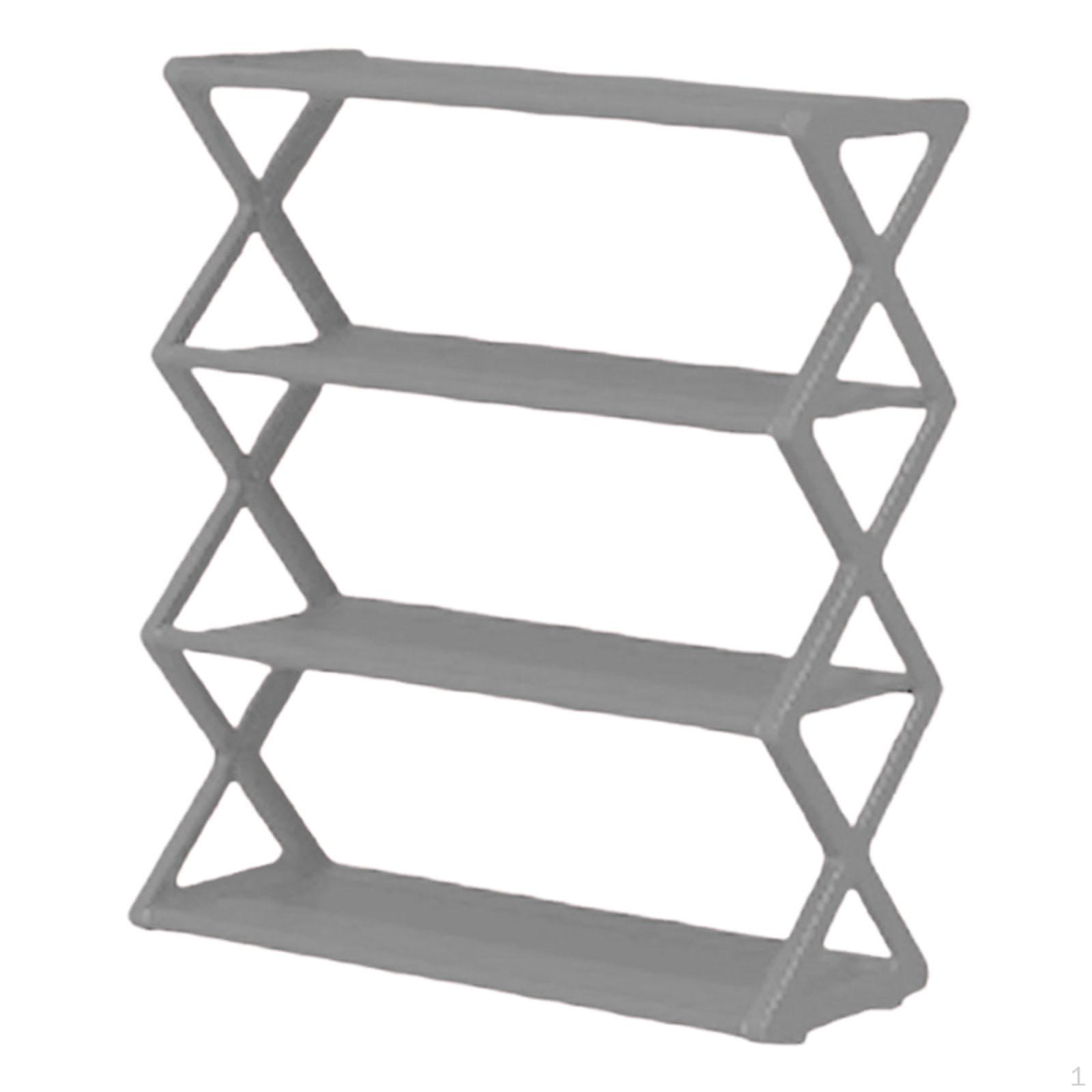 

Shoe Rack Organizer 4 Layer 16.5x7.3x19.5inch Multifunctional for Entryway Simple Assembly Dustproof Grey