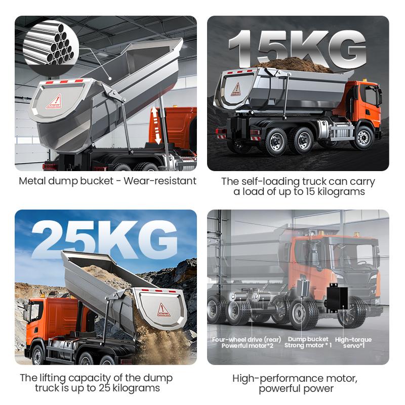 Double E E593 G540 RC Dumper Truck Tractor 2.4G RC Remote Control Car engineering vehicle Electric toys for boys children Gifts