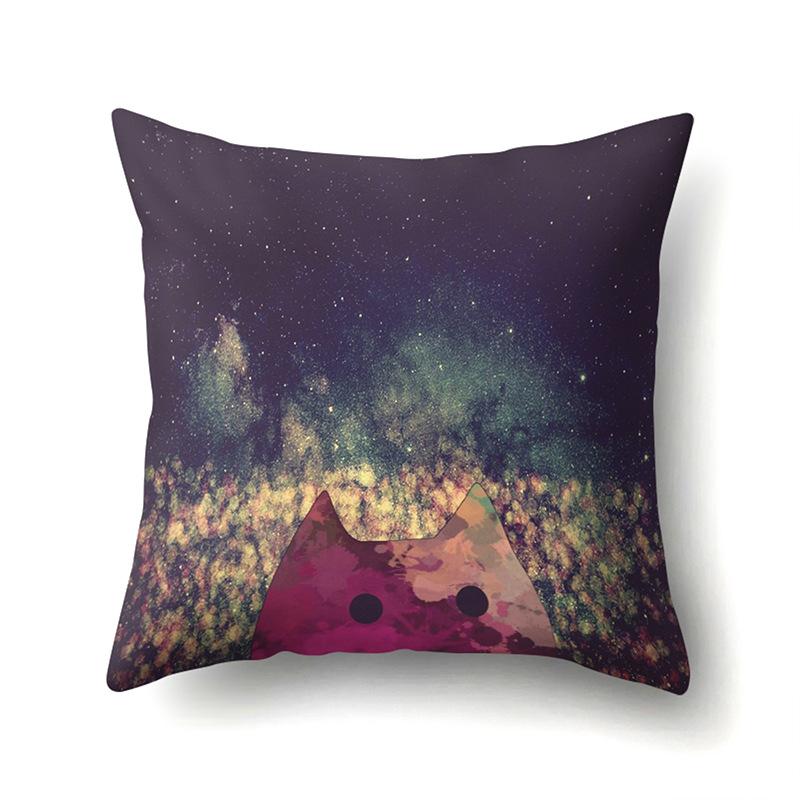 Polyester Pillowcase Cartoon Printed Animal Peach Leather Velvet Pillowcase Waist Cover Car Waist Cushion Cover