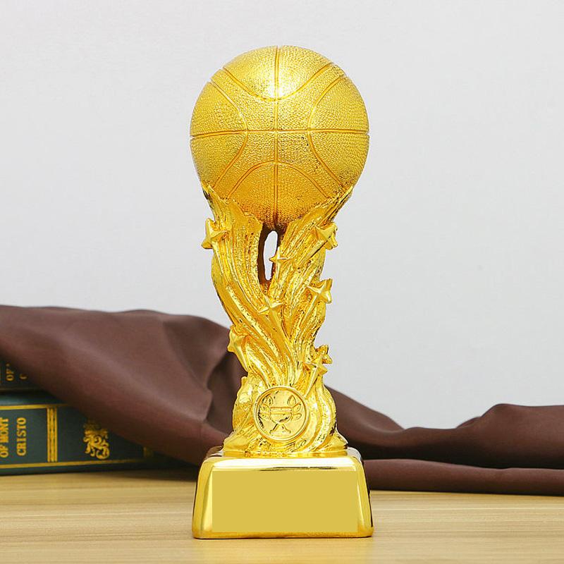 

Creative Gold Plated Trophy, Basketball Match, Customized Fan, Commemorative Resin Craft Gift, Home Decoration, New, 1Pc 9X9X25CM
