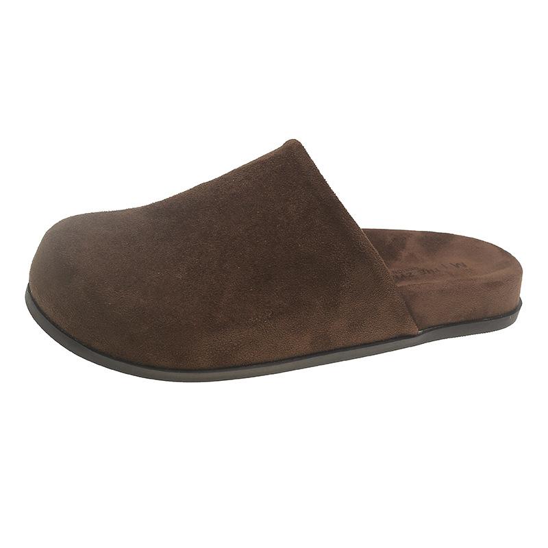 

Нишевый дизайн тапочки баотоу женские новые баотоу полусабо один педаль мягкая подошва ленивые туфли 40 кофейный