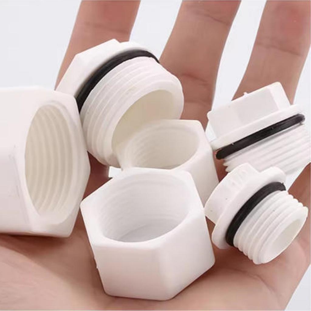 Garden Water Pipe End Connector Plastic and Stainless Steel 1/2'' 3/4'' 1'' Male/Female Thread End Cap PVC Tube Sealing Fittings