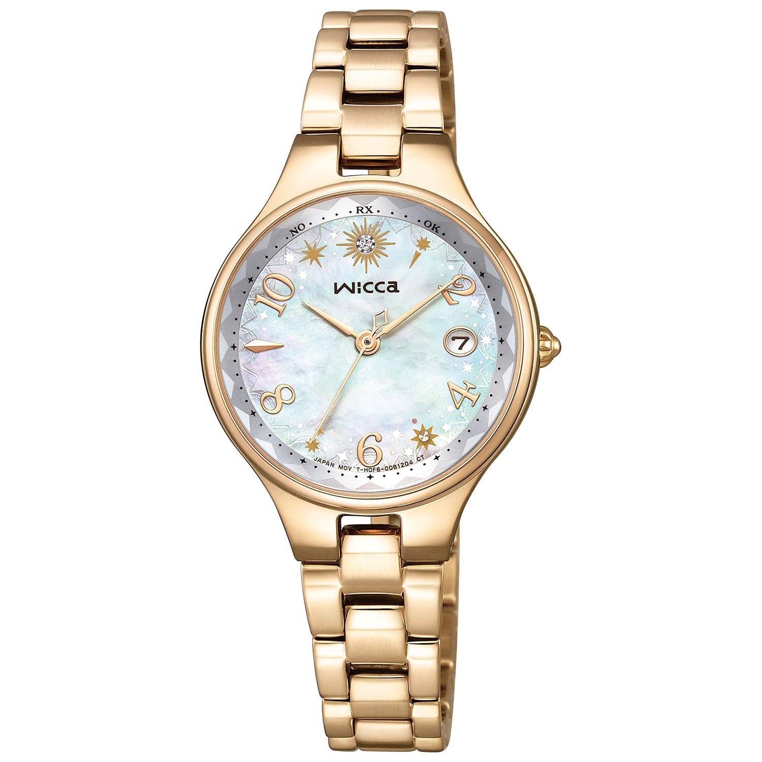 

Wicca Solar Tech Radio Watch Waterproof Brand 25th Anniversary Limited Model White Pearl White Radio Solar Gold [Citizen] KS1-821-11 для жінок