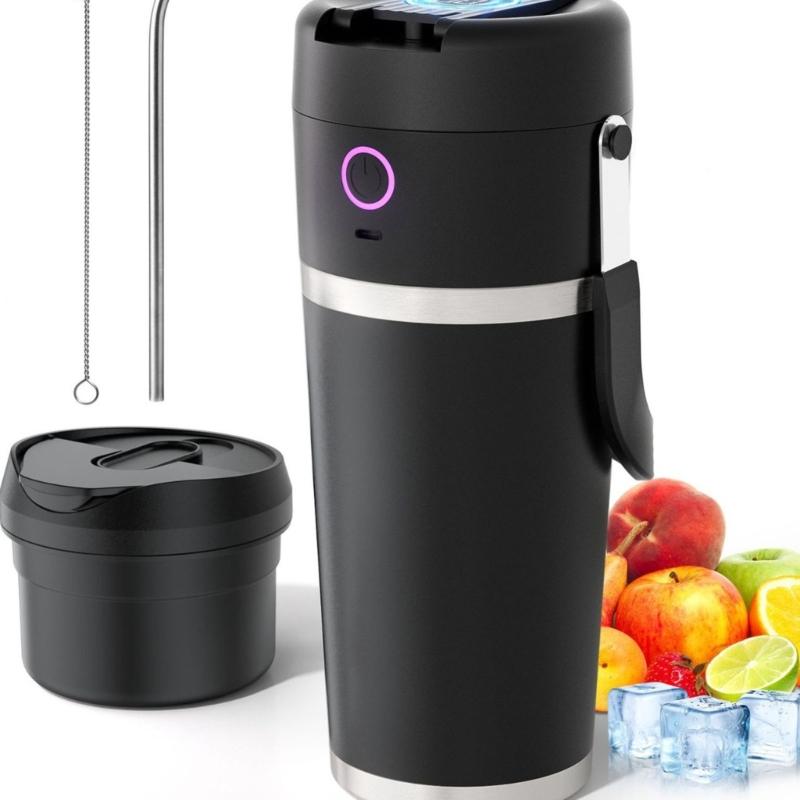 Cordless Blender with Vacuum Insulated Stainless Steel Container 14000RPM Motor Smoothie Mixer Portable Mixing Cup
