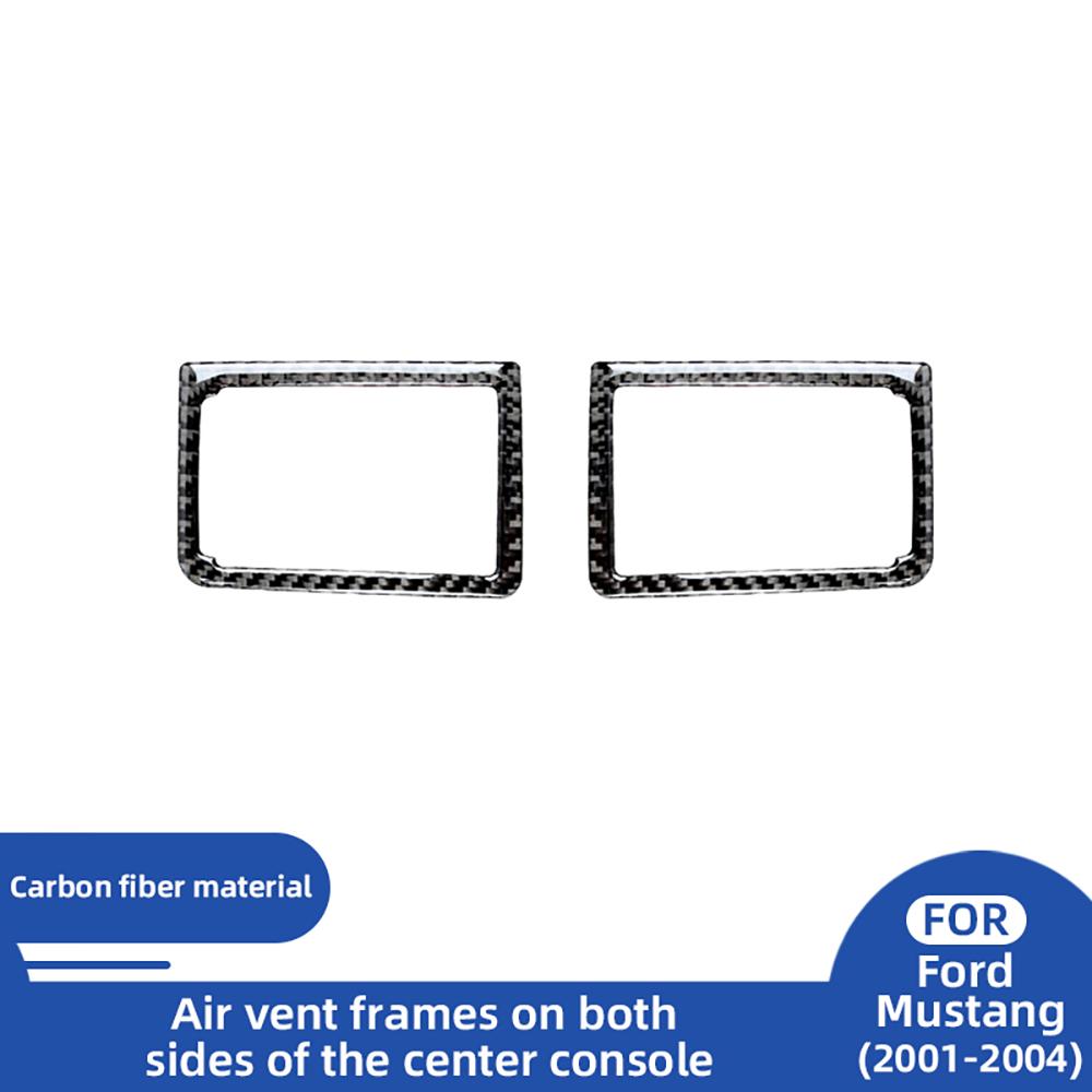 Carbon Fiber Air Outlet Frame Cover for Ford Mustang 2001-2004 Interior Decorative Sticker One Size