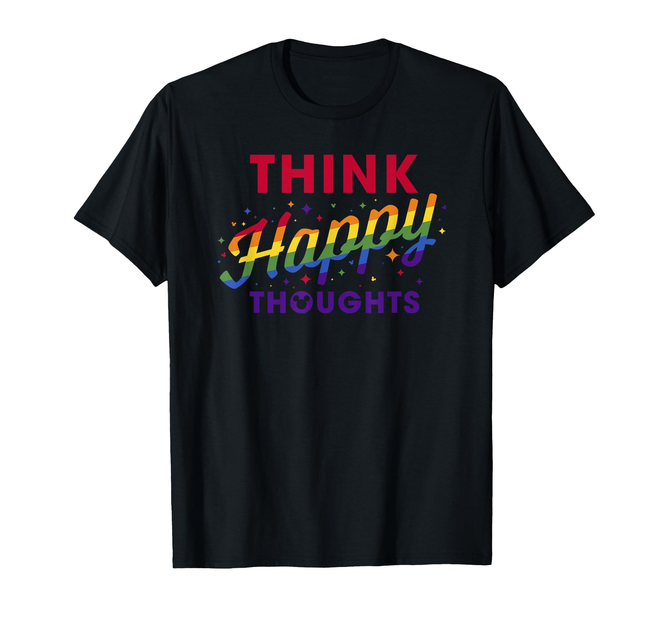 Disney Mickey and Friends Rainbow Think Happy Thoughts T-Shirt