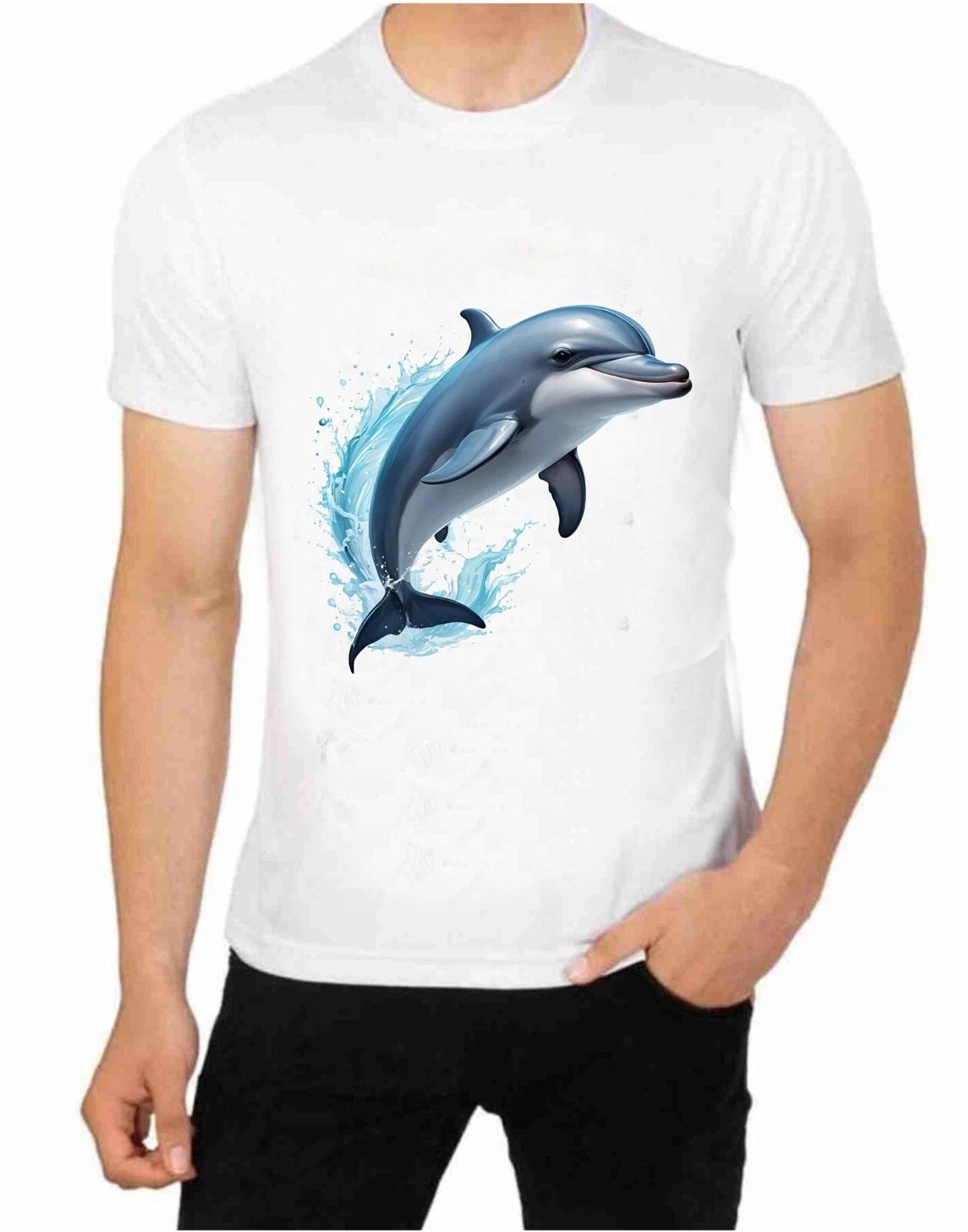 Ocean sea Art Dolphin Jumping Art T-Shirt 3XL