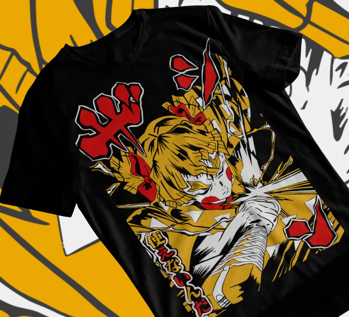 Zenitsu Demon Slayer Anime T-shirt Unisex Shirt Agatsuma Thunder Soft Tee S