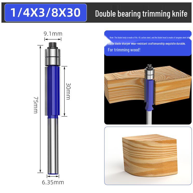 Holzbearbeitungs-Gravier-Trimm-Messer Doppellager-Fräsmaschine mit zweischneidigem Fräser und Plattenkreissäge