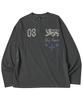 TRAVEL Glory Remains Pigment Henley Neck Long Sleeve Black Charcoal