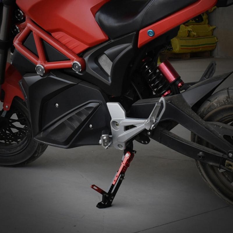 Motorcycle Extendable Stand Holder E-Bike Scooter Replacement Kickstand Adjustable Foot Side with Spring and Screws