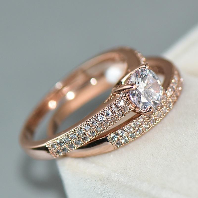 Micro Set Ring Simulation Diamond Proposal Ring, Engagement Banquet Ring