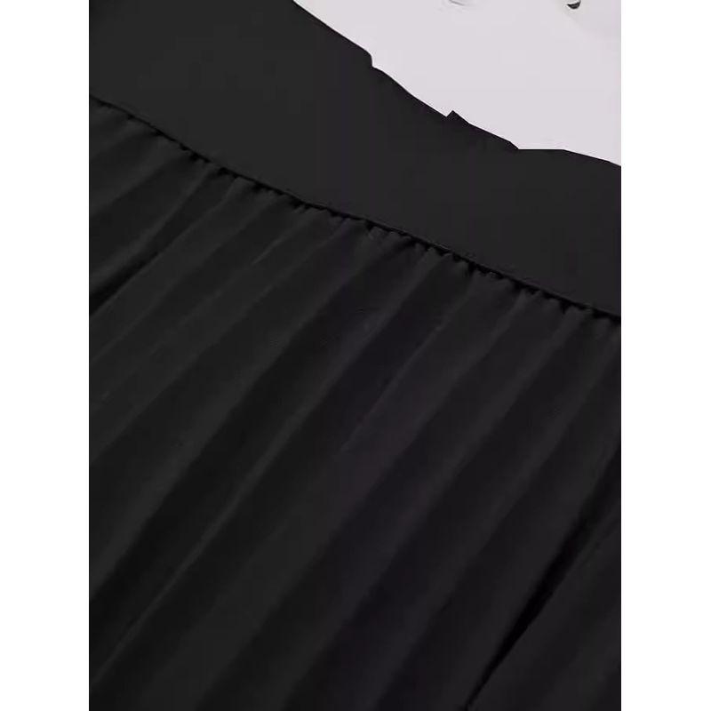 Solid Color Elastic Waist Half Length Skirt Pure Color Elastic Waist Skirt