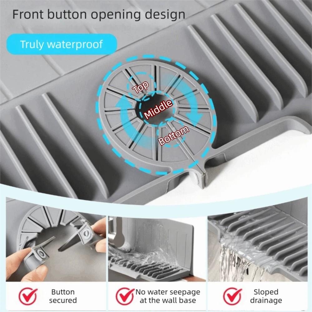 Fast Self-Draining Silicone Faucet Draining Pad Non-Slip Sink Splash Guard  Dish Soap Holder