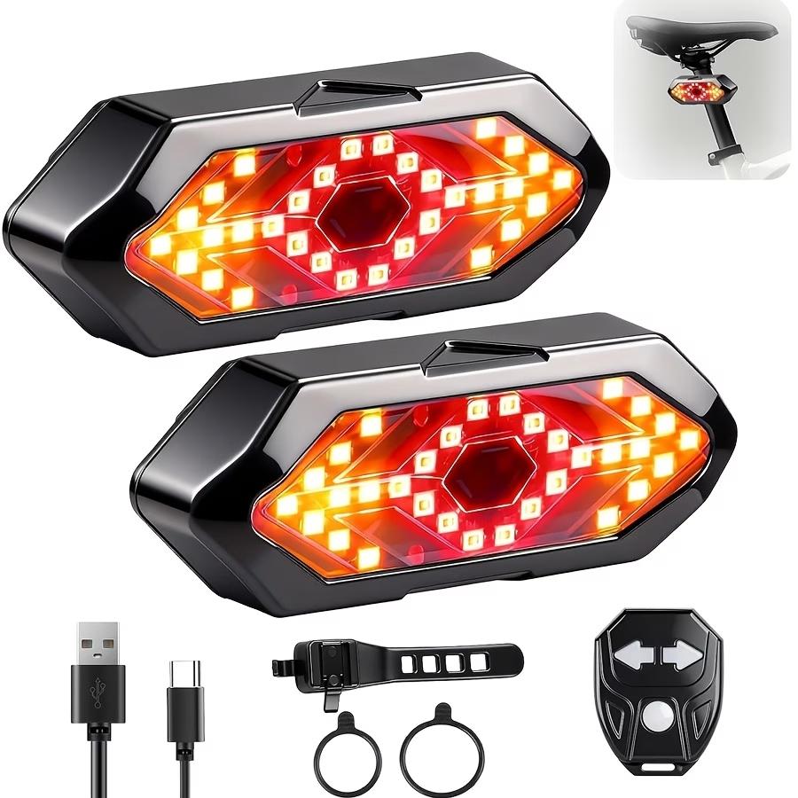 Bike Tail Light with Turn Signals Wireless Remote Control Bicycle Rear Light Back USB Rechargeable Warning Cycling Assessoires
