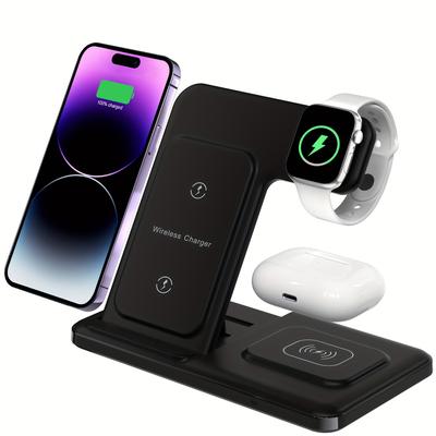 3 In 1 Foldable Wireless Charger, Fast Wireless Charging Station For IPhone 15/14/13/12/11/Pro/Max/Mini/8/Plus/X/XR/XS/X/S