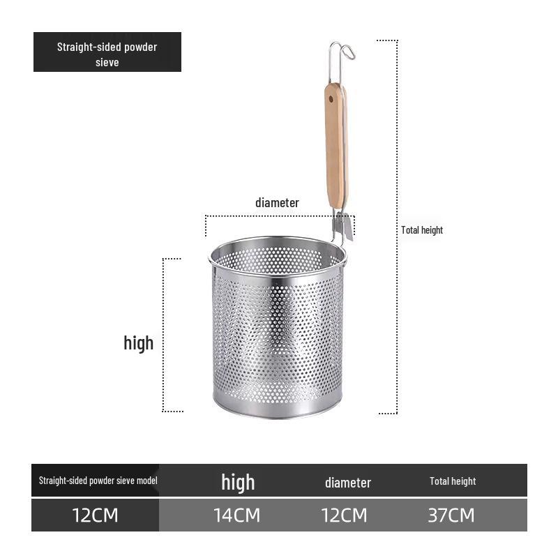 Stainless Steel Noodle Strainer Basket - Cooking, Blanching, & Draining Tool