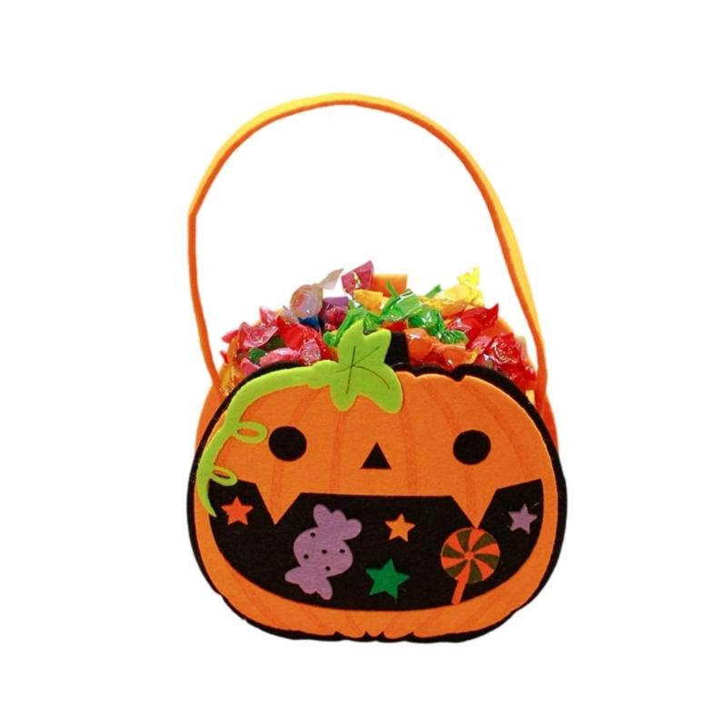Soft Pumpkin Design Halloween Candy Bag Home Organization Collectible Bag for Spooky Season Treats