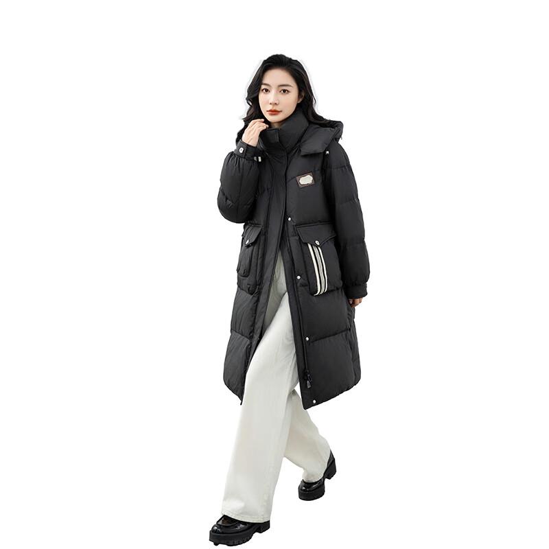 YAYA Women's 2024 Long Hooded Down Jacket