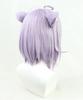 Nekomata Rice Porridge Cosplay Wig, Heat-Resistant Purple Wig, Cosplay Wig for Halloween, Events, Photoshoots, and Festivals (Wig + Ears + Tail)
