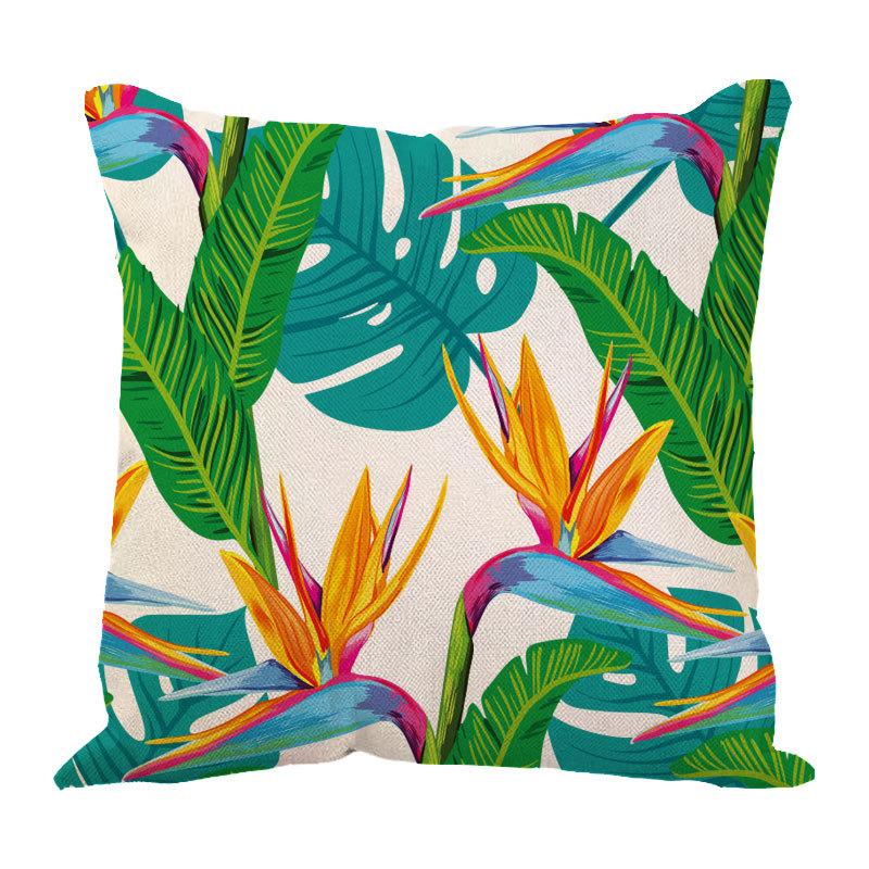 Linen Pillowcase Ins Tropical Plants Home Decoration Supplies Nordic Green Plants Design Sand Cushion Cover