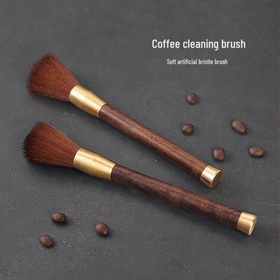 Reducere pentru nou-venit: Perie de Curățat Râșnița de Cafea cu Mâner de Lemn - Peri Moi, Care Nu Cad