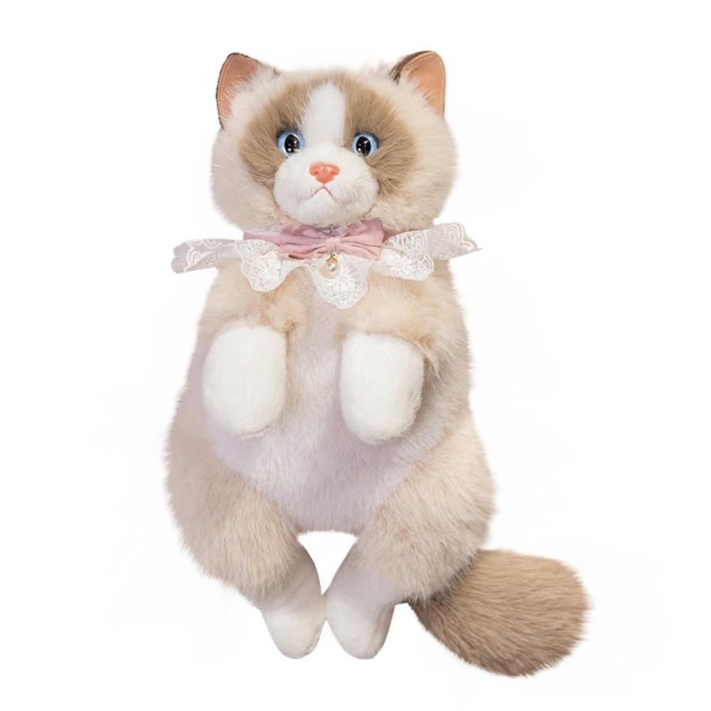 New Realistic Cat Simulated Puppet Cat Backpack Soft Fluffy Cute Cartoon Backpack School Bags Daypack