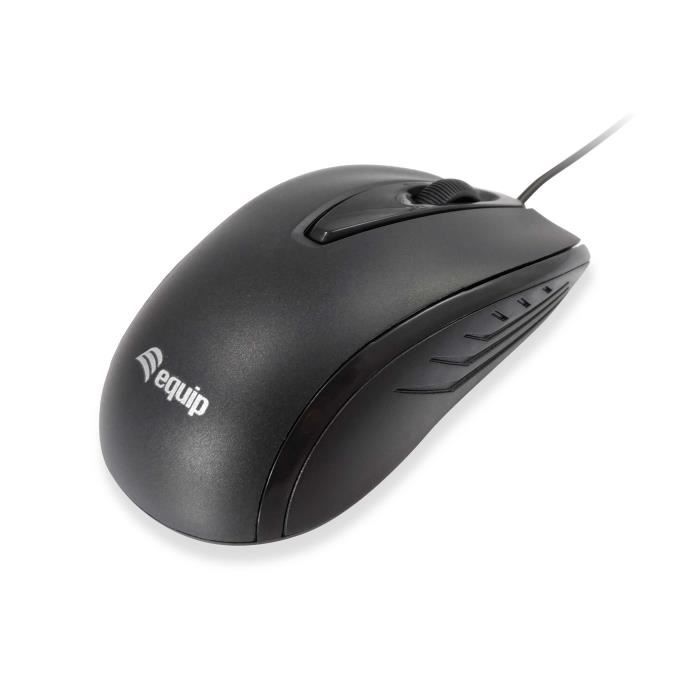 Souris USB Optique - EQUIP - 245107 - 1000 DPI - Ambidextre - Noir