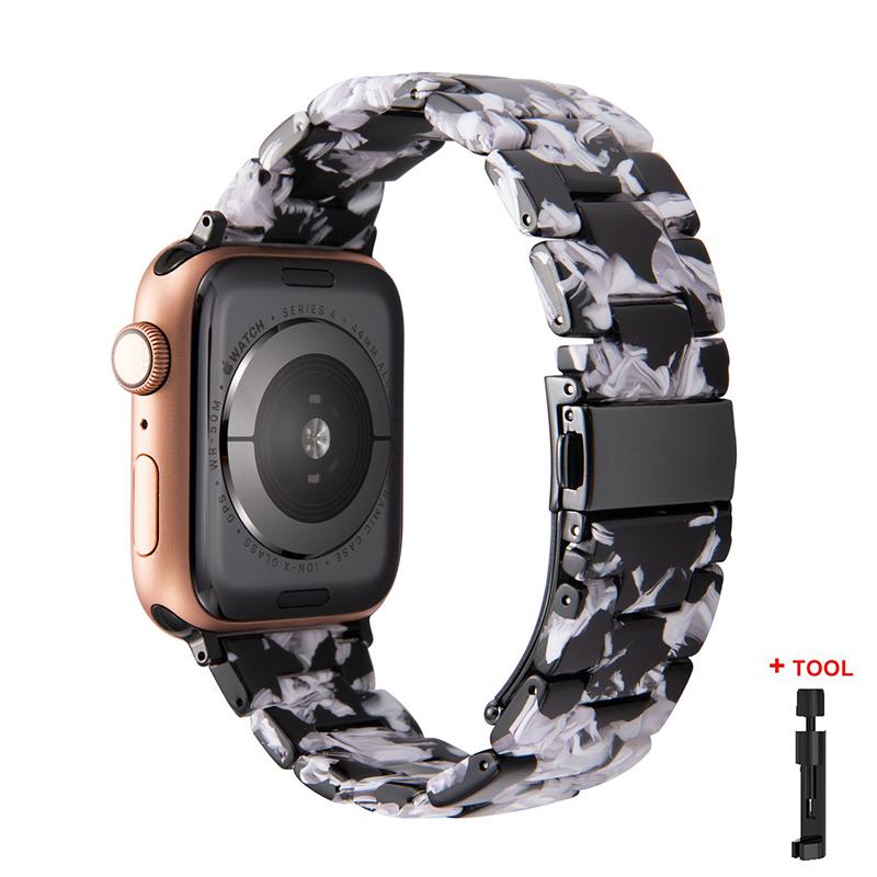 Resin Strap for Apple Watch Band 44mm 40mm 45mm 41mm 38mm 42mm Bracelet Correa iWatch Series 3 4 5 6 Se 7 Replacement Watchband