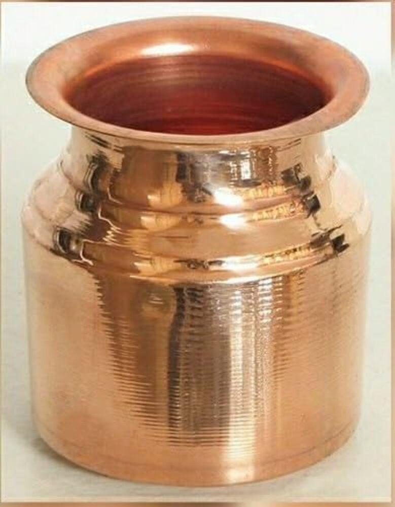 Nirmal Ganga Pure Copper Kalash Lota Set 250ML – Traditional Puja Copperware Pack of 1