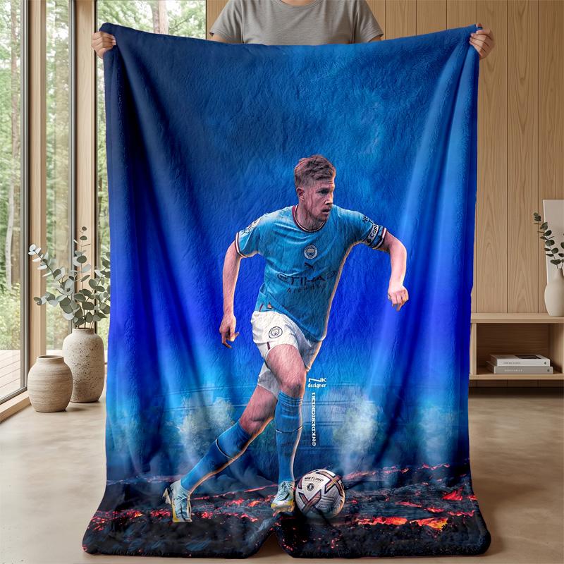Kevin De Bruyne Theme Blanket Soft Flannel Blanket Plush Throw Blanket Cozy Sofa Bed Blanket for Home Decor