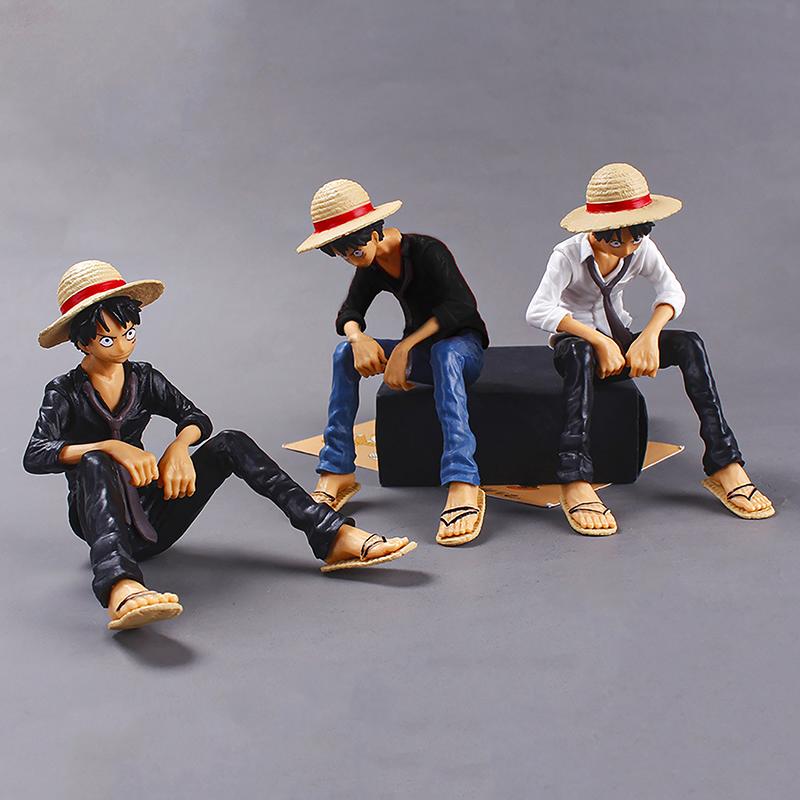 Anime One Piece Luffy Pvc Figurine Monkey D Luffy Classic Model Toys Sabo Ace Doll Cake Car Decoration Collection