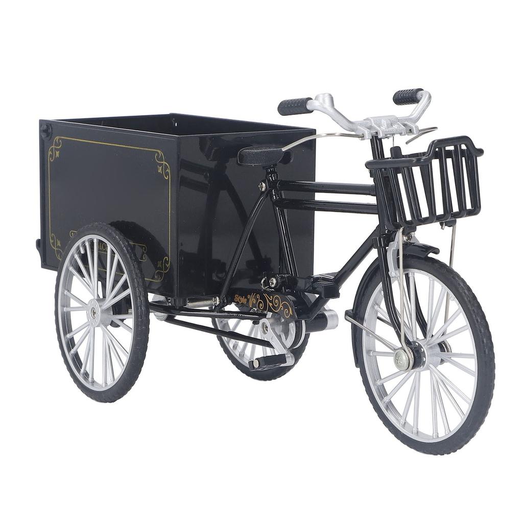 Vintage Tricycle Finger Bike Model Alloy Shelf Accessories Home Decor Ornament Tricycle Model