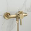 Tuqiu Bathroom Shower Faucet Set Wall Mounted Brushed Gold Shower Faucet, Bathroom Cold and Hot Bath and Shower Mixer Taps Brass