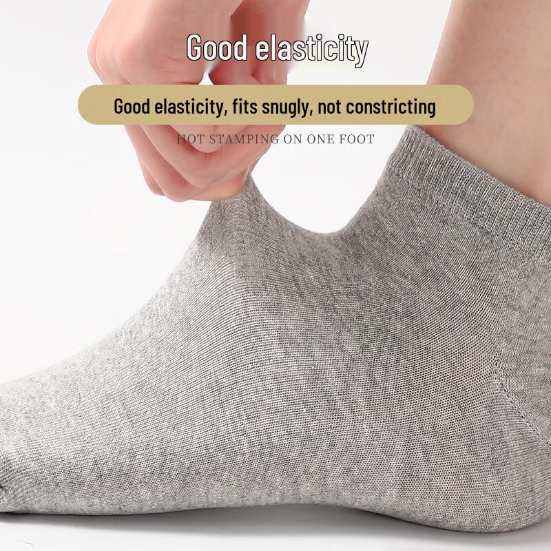 Langsha Men's Pure Cotton Ankle Socks (5-6 Pairs)