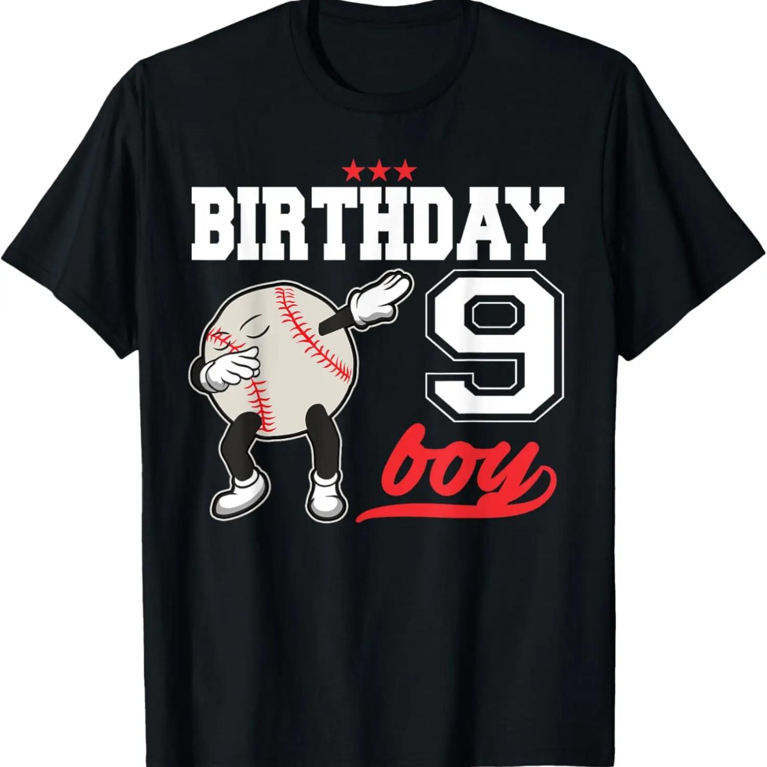 

9 Year Old Birthday Dabbing Baseball T-Shirt 9th Boy Gift T-Shirt XXXXXL чёрный