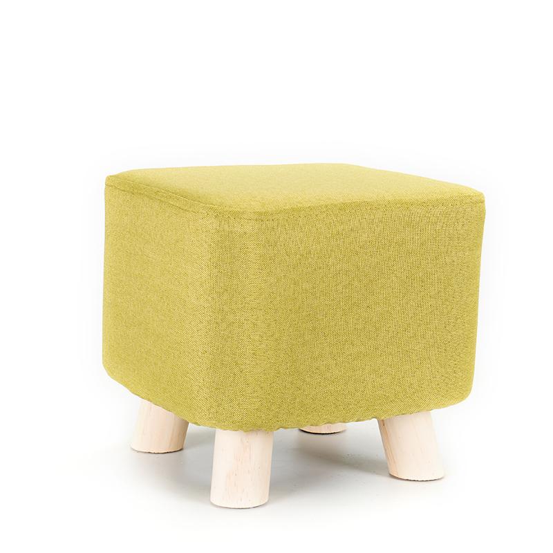 1Pc Elastic Ottoman Cover Solid Color Fabric Stool Covers Square Footrest Covers All-Inclusive Anti Slip Footstool Slipcovers