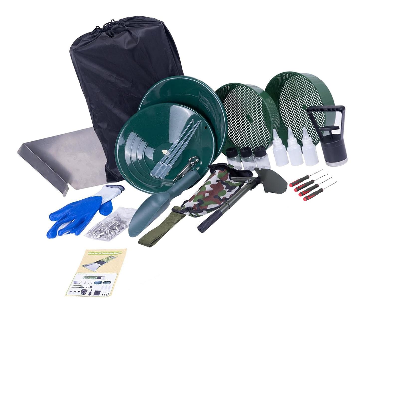 50 Inch Portable Sluice Box Kit Portable Aluminum Alloy Gold Mining Equipment for River Creek Prospecting