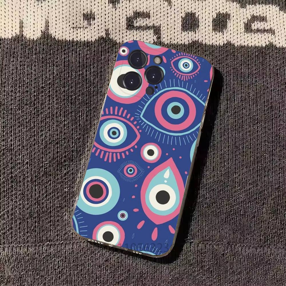 Lucky Eye Blue Evil Eye Print Phone Case for iPhone 11Pro 13 12 11 Pro Max 16e 17 Air 16 15 14 Plus 11ProMax