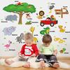 Removable PVC Wall Stickers Cartoon Animals for Kids Room Decor Kindergarten Nursery Preschool Educational Decals
